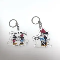 【未使用品】ミッキー＆ミニー レトロ キーホルダー セット