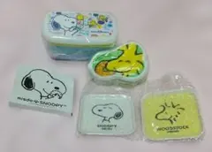 スヌーピー　2段ランチボックス　弁当箱　おかず入れ　ガラスプレート　小皿
