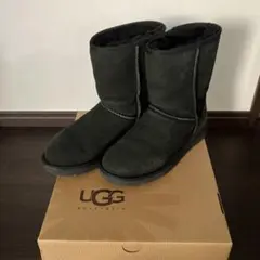 UGG W CLASSIC SHORT ブラック 24cm ムートンブーツ