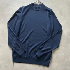 極美品トゥモローランド トリコモックネックニットネイビーハイゲージウォッシャブル