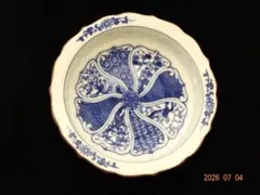 【送料込】染付 祥瑞紋 陶器製の皿 ／ 美濃焼 大吉窯のサムネイル