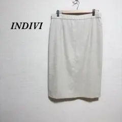 タグ付き【インディヴィ】INDIVI 膝丈スカート ベージュ UVカット