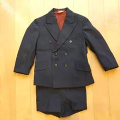 ネイビー ストライプ ダブルブレストスーツ