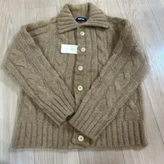【新品、未使用】ライトオン ケーブルニットカーディガン キャメル