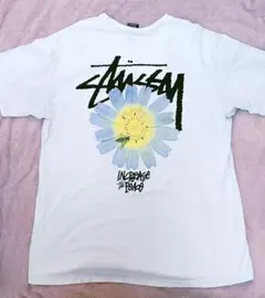 STUSSY ステューシー 花柄 デイジー ロゴ　Tシャツ XL 白 ホワイトのサムネイル