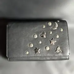 SALE【美品】アニエスベー ボヤージュ スタッズ付き 二つ折り財布のサムネイル