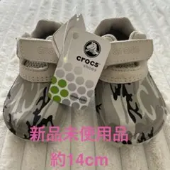 新品未使用 crocs 迷彩柄 サンダル 約14cm