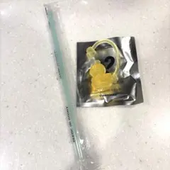 ミステリーカラーチェンジリユーザブルカップストロー+キャップベアリスタ(緑と黄)