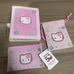 ハローキティ カードファイル クリアポケット カオハナ サンリオ　ポーチ　セット