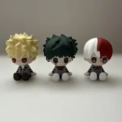 ヒロアカ ダイソー ラバーフィギュア 緑谷 爆豪 轟 3個セット