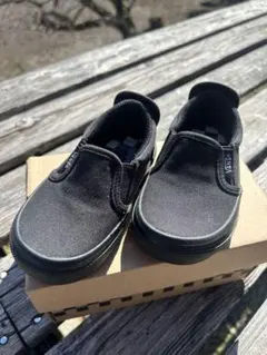 Vans ブラック スリッポン キッズシューズ