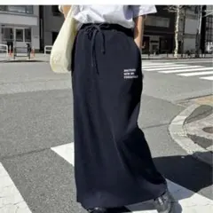 and me ANME スカート リブエンブロイダリーロゴ