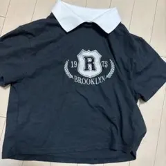 ブラック ポロシャツ風 Tシャツ