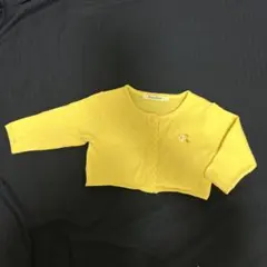 ファミリア　黄色のカーディガン　お花　70サイズ