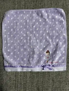 【匿名】mikihouse バレリーナ刺繍 タオルハンカチ パープルのサムネイル