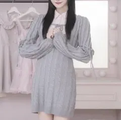 pium ピウム レイヤードケーブルニットワンピ