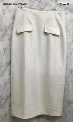 【NATURAL BEAUTY BASIC】フラップポケットタイトスカート M