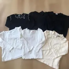 長袖トップス6点セット（ホワイト・ブラック）