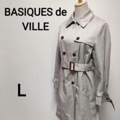 【BASIQUES de VILLE】ベルト付きスプリングコート　L 1797
