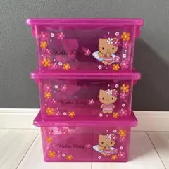 ローソン一番くじ 日焼けキティ キティちゃん 収納ボックス ピンク サンリオ