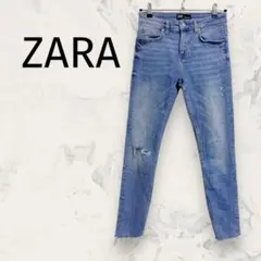 ザラ ZARA ストレッチスキニージーンズ ダメージ加工 クロップド丈 Y2K