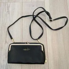 黒　合成皮革　スマホショルダーバッグ