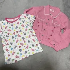 メゾピアノ ミミポポ Tシャツ デニム ジャケット ピンク 苺 いちご レース