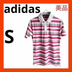 （美品）adidas golf アディダス　半袖ポロシャツ　 S ボーダー