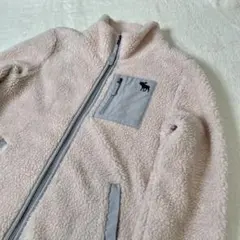 《アバクロンビ》ボアフリースジャケット薄いピンク13/14サイズ