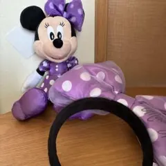 ミニーマウス ぬいぐるみキーホルダー　カチューシャ