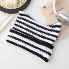 ラスト1点】141ネコ耳ねこ猫耳ニット帽 ビーニー韓国SNS Y2Kブラック黒白