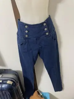 ハイウエストスキニーデニム ダークブルー