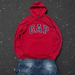 00s【archive】OLD GAP Logo Hoodie Red Y2K