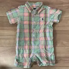 美品★Ralph Lauren チェック柄ロンパース