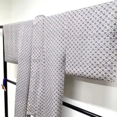 小紋　梅花　花模様　くすみパープル　着物　113tz