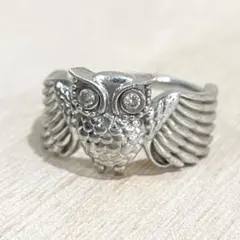 PS フクロウ リング プラチナ シルバー リング