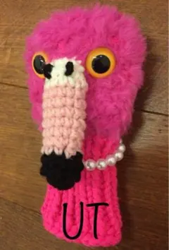 ゴルフヘッドカバー　UT用 フラミンゴ　ハンドメイド