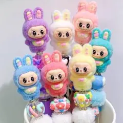 ラブブ付きボールペン｜タッチペン兼用｜黒インクなめらか 紫 labubu 1点