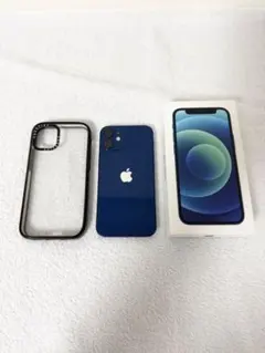 【美品】iPhone12 mini64GBブルー本体Apple 充電器ケース付き