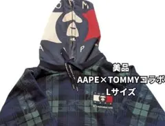 BAPE x TOMMY コラボ 美品 レア チェックcamoパーカー Lのサムネイル