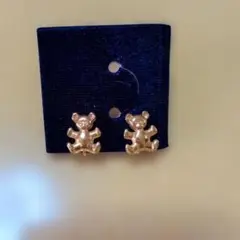 ゴールドクマ型イヤリング