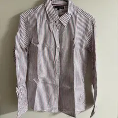 【美品】トミーヒルフィガー　長袖　カッターシャツ　164サイズ　ストライプ