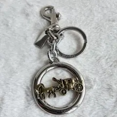 【極美品】COACH コーチ キーホルダー ホースアンドキャリッジ シルバー