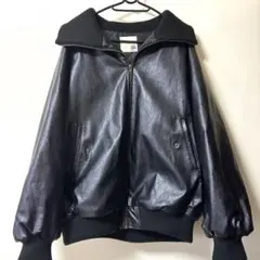 レザー ボンバージャケット 黒