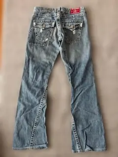 true religion ブーツカットデニム　フレア　太ステッチ