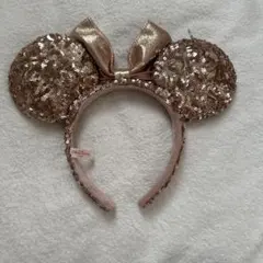 ミニー耳カチューシャ ゴールド スパンコール　ディズニー