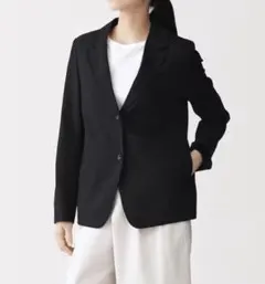 無印良品　撥水ストレッチテーラードジャケット　黒.L