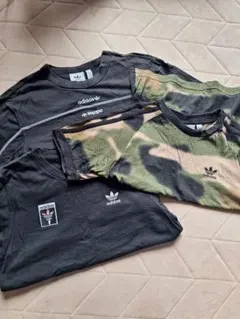adidasオリジナルス Tシャツセット迷彩柄とロゴ入りキッズ150～160