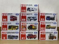 トミカ 開封品 10台セット バス ポンプ車 トラック はたらく車 まとめ売り
