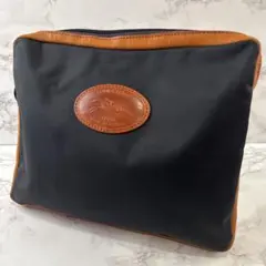LONGCHAMP ロンシャン ナイロン×本革 レザー クラッチバッグ ポーチ